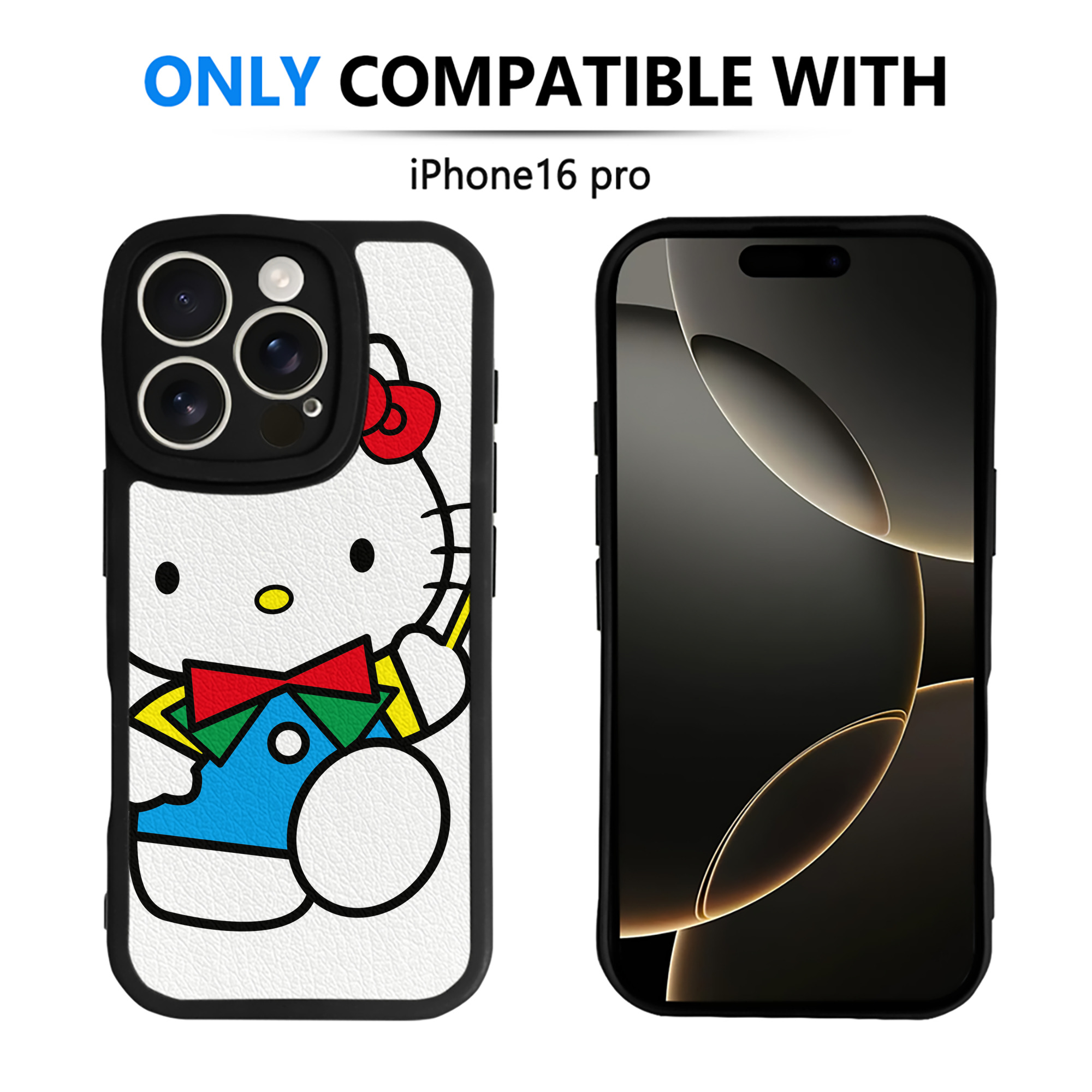 （画像用） Hello Kitty ハローキティ 【iPhone 16シリーズ対応】シリコンスマホケース（レザー調） 材質：シリコン